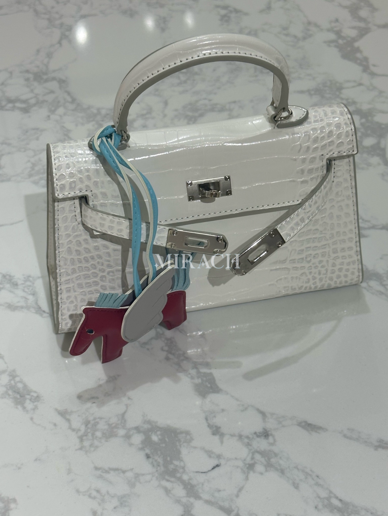 Kelly 22CM Crocowhite