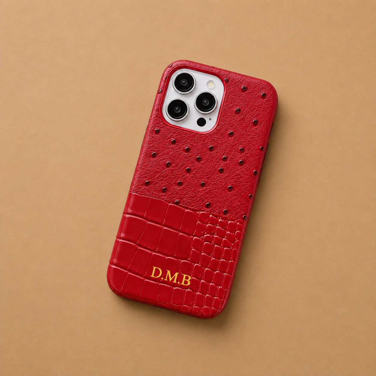 Ostrich-Leather red