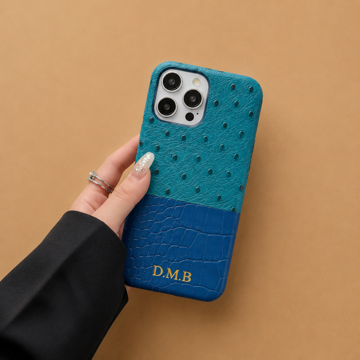 Ostrich-Leather blue