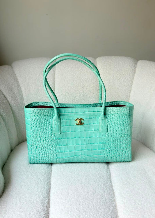 Chanel Tote in Crocodile Embossed Calfskin & Gold-Tone Metal