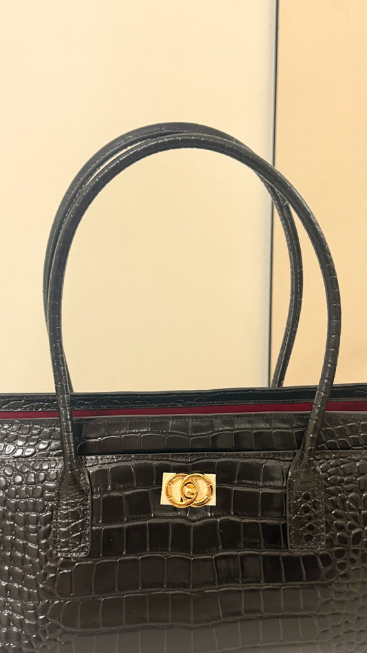Croco Tote bag black
