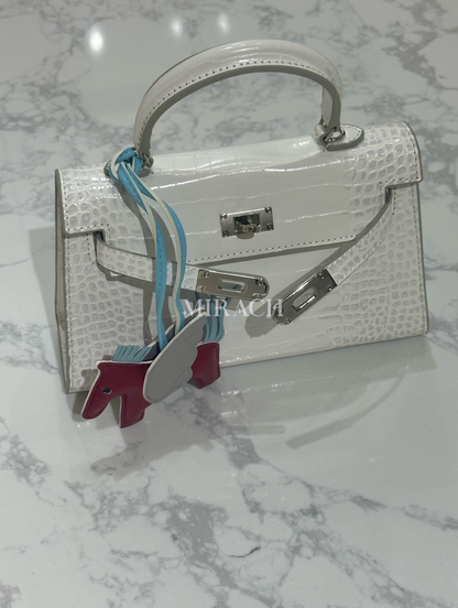 Kelly 22CM Crocowhite