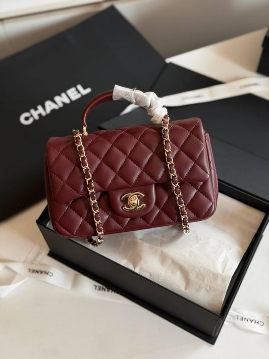 Chanel Mini Classic Handbag With Top Handle