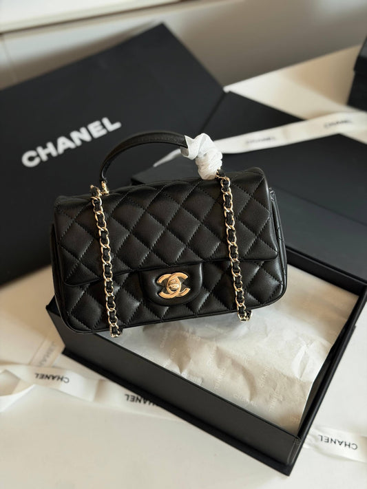 Chanel Mini Classic Handbag With Top Handle