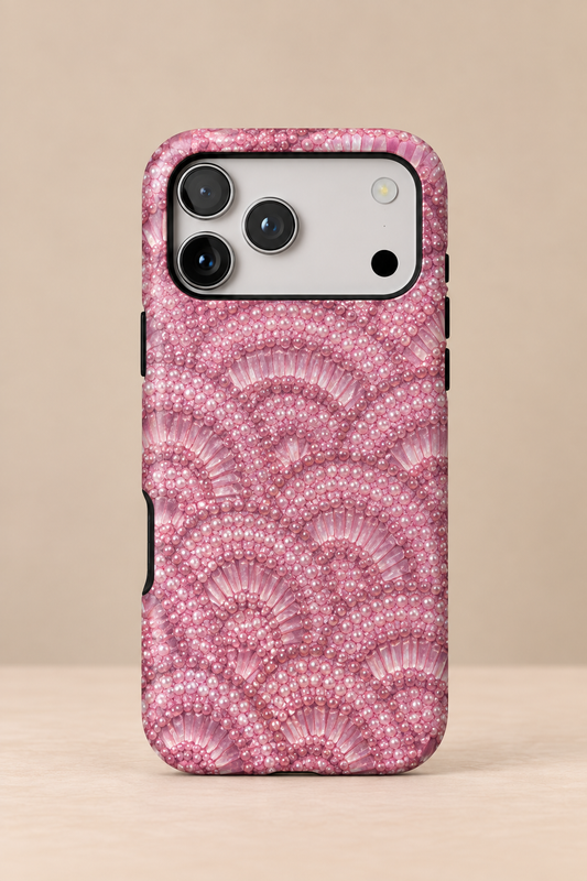 Pink pearl phone case