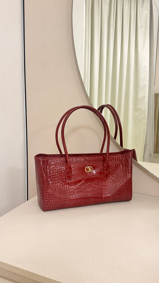Croco Tote bag red