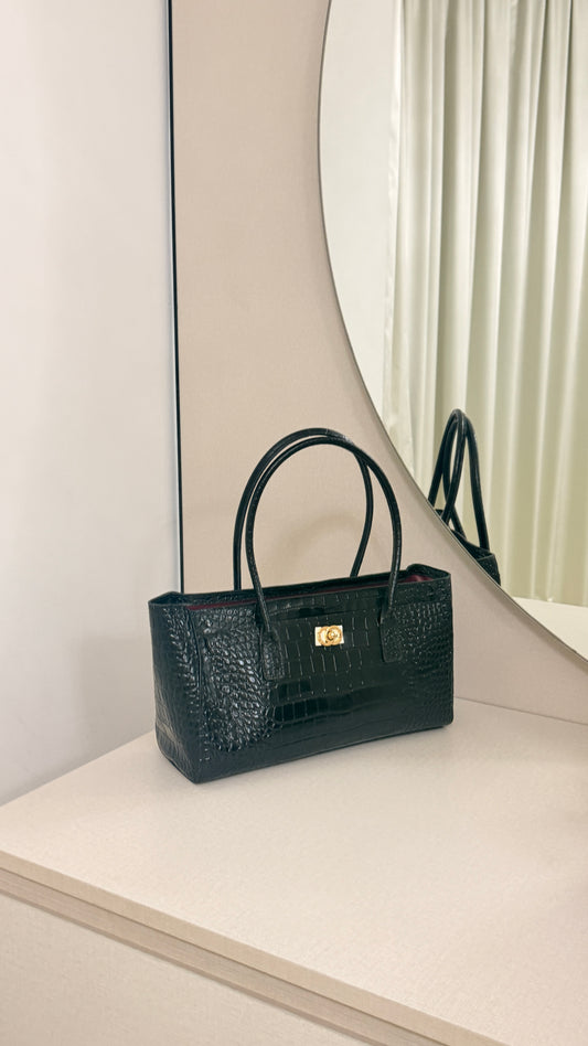 Croco Tote bag black