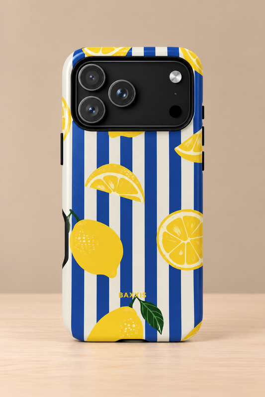 Lemon stripe phone case