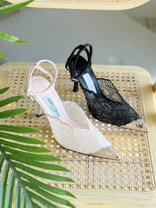 Jimmy Choo Vintage Gold Leather with Lace